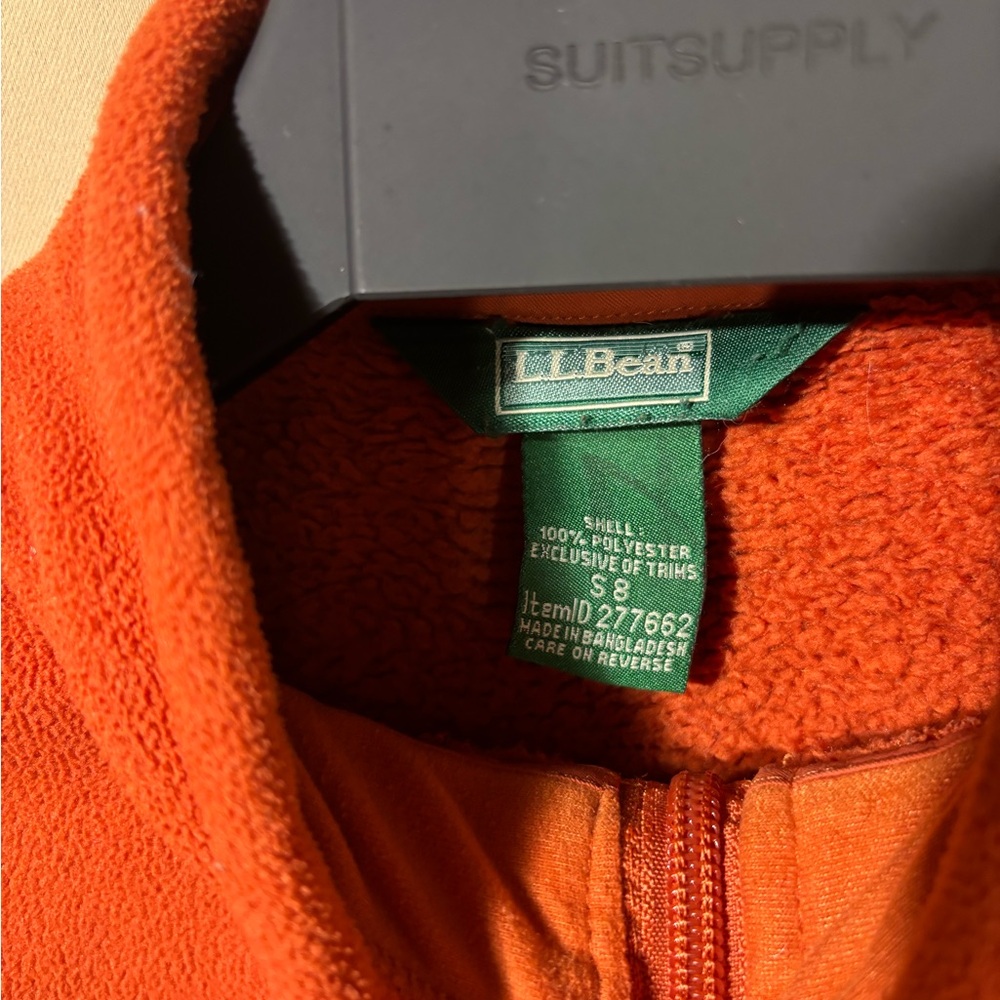 LL Bean Orange Fleece Jacket - Picture 4 of 10